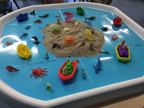 Beach Tuff Tray Tuff Tray Sand Tray Ideas Eyfs Nursery Activities