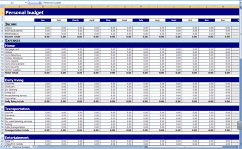 12 Month Business Budget Template Excel Business
