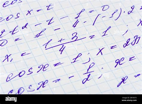 Mathematics Formula On Paper Stock Photo Alamy
