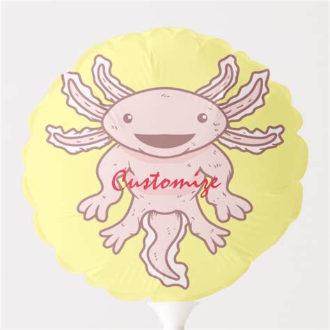 Cute Pink Axolotl Thundercove Balloon Zazzle