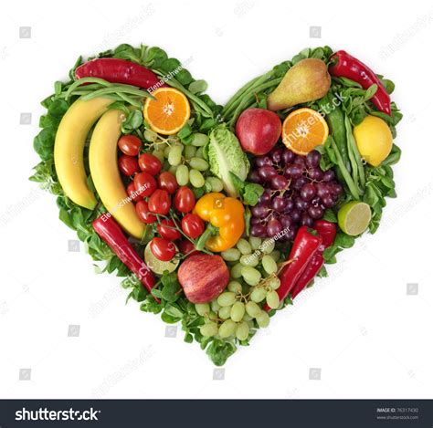 Heart Of Fruits And Vegetables Stock Photo 76317430 Shutterstock