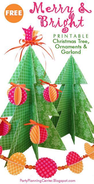 Free Printable Paper Christmas Tree And Ornaments Party Planning