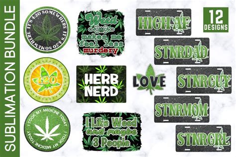 Cannabis Sublimation Bundle 12 Designs 1870262 Sublimation