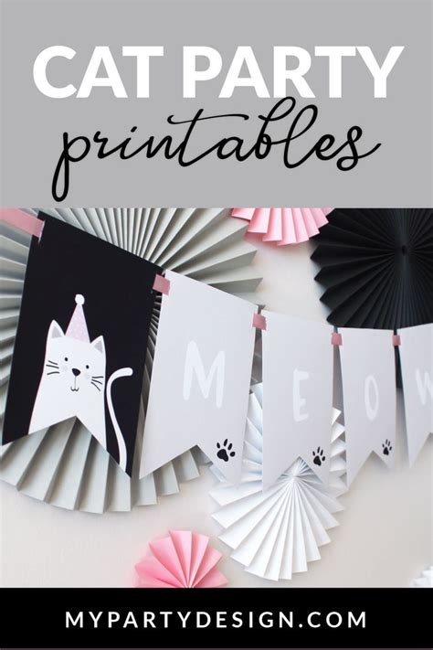 Cat Party Printables For A Kitty Cat Birthday Party My Party Design