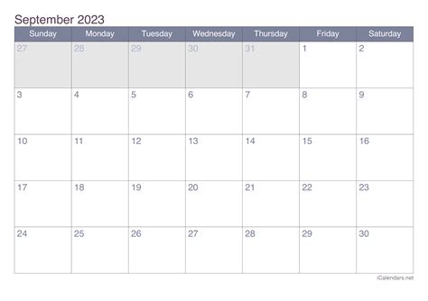 Kalender September 2023 Als Word Vorlagen Vrogue