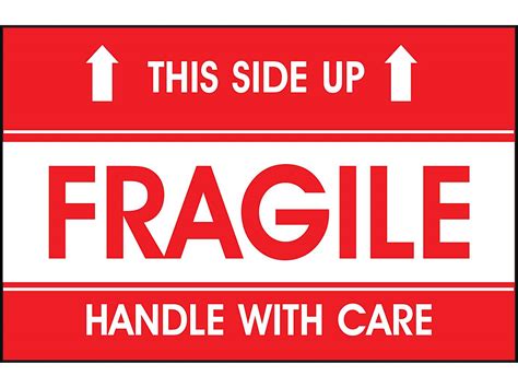 This Side Upfragilehandle With Care Label 3 X 5 S 5947 Uline