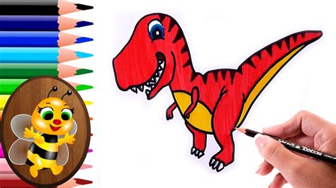 Dibujando Y Pintando Un Dinosaurio Animado Dibujos Para