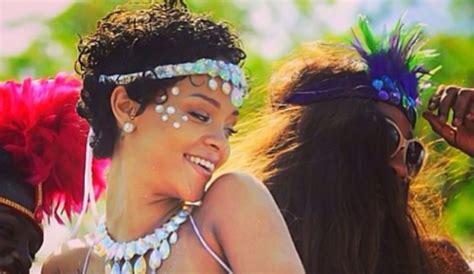 Rihanna Wears Bejeweled Bikini To Barbados Festival [gallery] Rihanna Carnival Crop Over