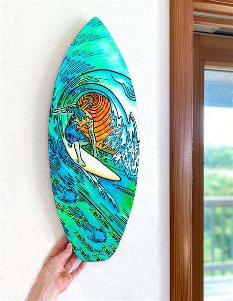 Sunset Surfer Surfboard Wall Art Stephanie Kiker Designs