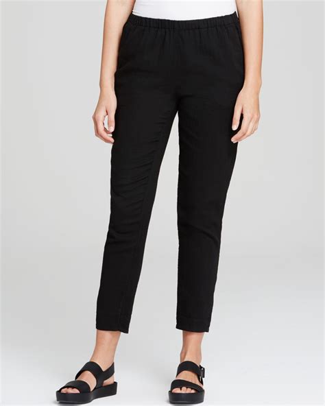 Eileen Fisher Petites Tapered Cotton Ankle Pants In Black Lyst