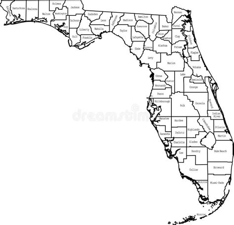 Mapa De La Florida Ilustración Del Vector Ilustración De Fondo 204776329