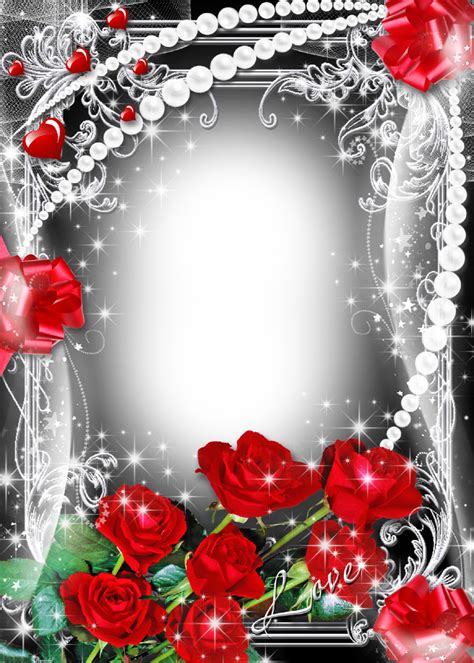 Download Rose Frame Flower Frame Pearl Background Photo Backgrounds