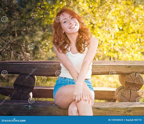 Ginger Girl Portrait Of Young Tender Redhead Young Girl With Healthy Freckled Skin Wearing