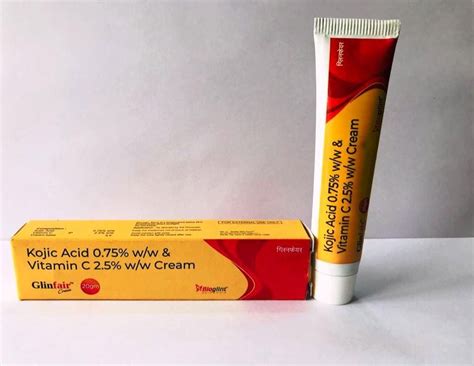 Glinfair Kojic Acid Vitamin C Cream For Skin Whitening Packaging Size
