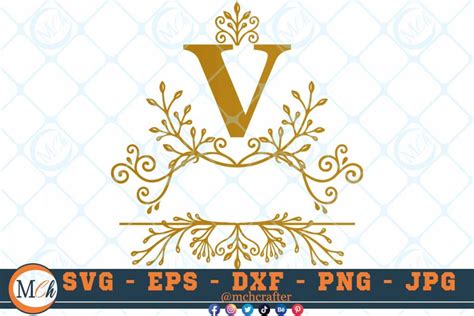 Fancy Letter V Svg Monogram Svg Letters Svg Decorative Letters Svg