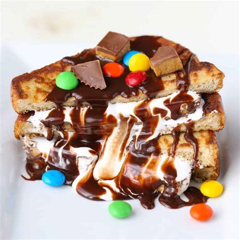Chocolate French Toast Sandwich With Halloween Candy Mom Loves Baking