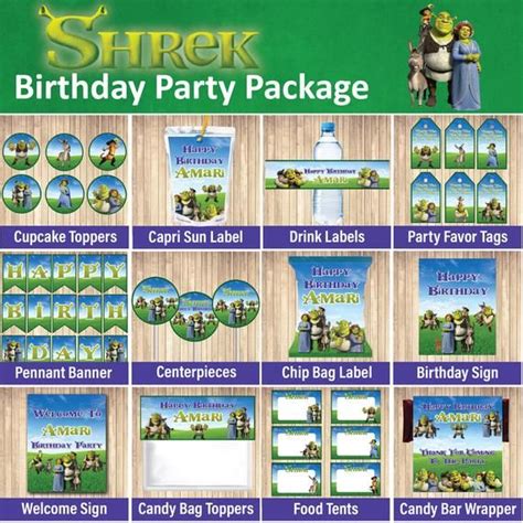 Shrek Pack Party Shrek Invitation Shrek Birthday Party Etsy Diy