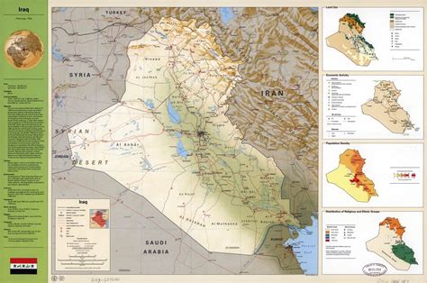 Large Scale Detailed Country Profile Map Of Iraq 1994 Iraq Asia