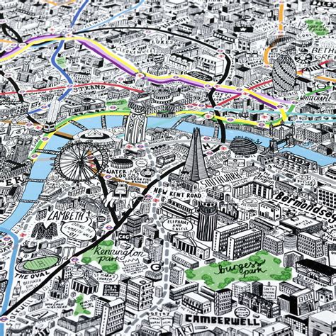 Hand Drawn Map Of London Print By Evermade