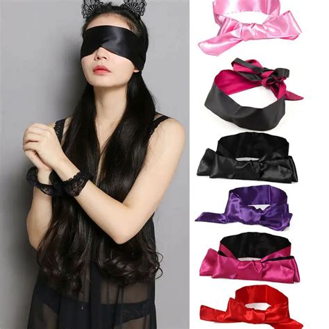 Sexy Silk Eye Mask Blindfold Handcuff Restraint Bdsm Bondage Sex Toys For Women Erotic Slave