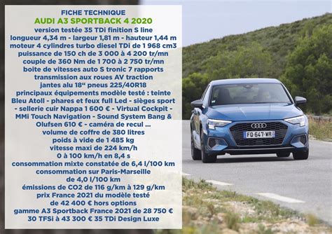 Essai Audi A3 Sportback 35 Tdi 2020 Auto Mag