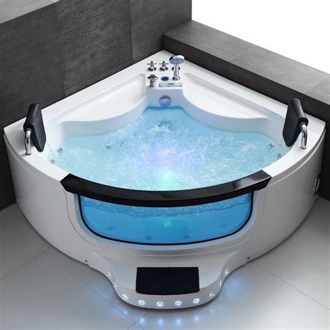 China Two Person Luxury Hot Tub Acrylic Jacuzzi Whirlpool Jetted Bathing Tub Corner Bath Q422