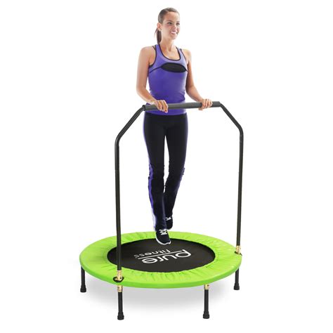 Pure Fitness 40 Inch Exercise Trampoline With Handrail