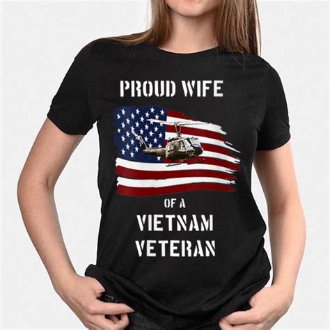 Proud Wife Of A Vietnam Veteran Air Force America Flag Shirt Hoodie Sweater Longsleeve T Shirt
