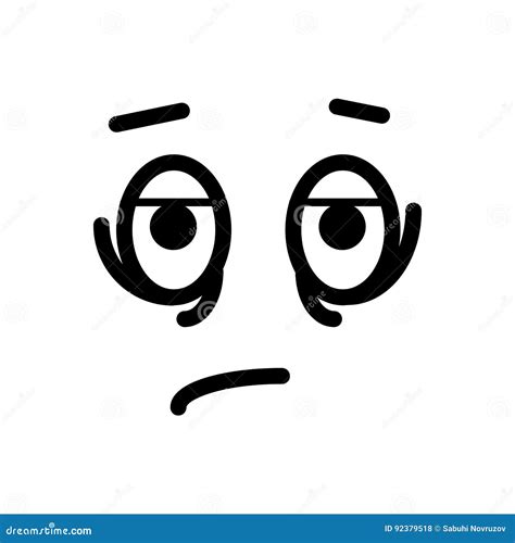Sad Tired Smiley Face Emoticon Line Art Icon For Apps And Websites
