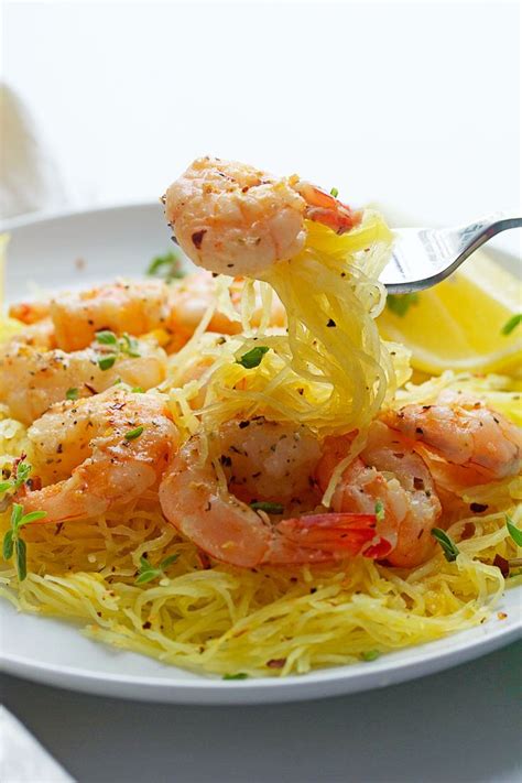 Give buttery shrimp scampi a healthy update with delicately sweet spaghetti squash. Light Shrimp Scampi with Spaghetti Squash | Recipe | Spaghetti squash shrimp scampi, Recipes ...