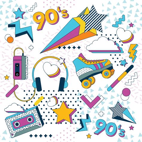 90s Icons With Colorful Style 2858831 Vector Art At Vecteezy