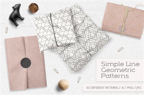 Simple Line Geometric Patterns By Pededesigns Thehungryjpeg
