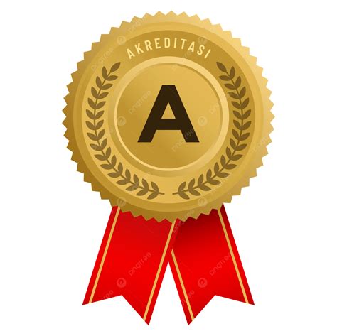 gold accreditation a medal with red ribbon vector accreditation a accreditation medal symbol