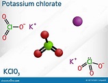 Molécula Kclo3 De Clorato Potásico. Fórmula Química Estructural ...