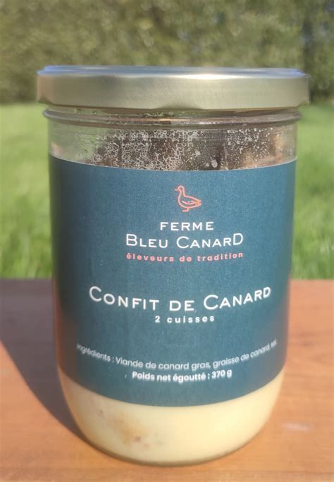 Confit De Canard 2 Cuisses 370 G Ferme Bleu Canard Locavor Fr