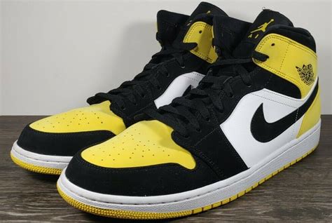 Air Jordan 1 Mid Yellow Toe Black For Sale Kicks Collector