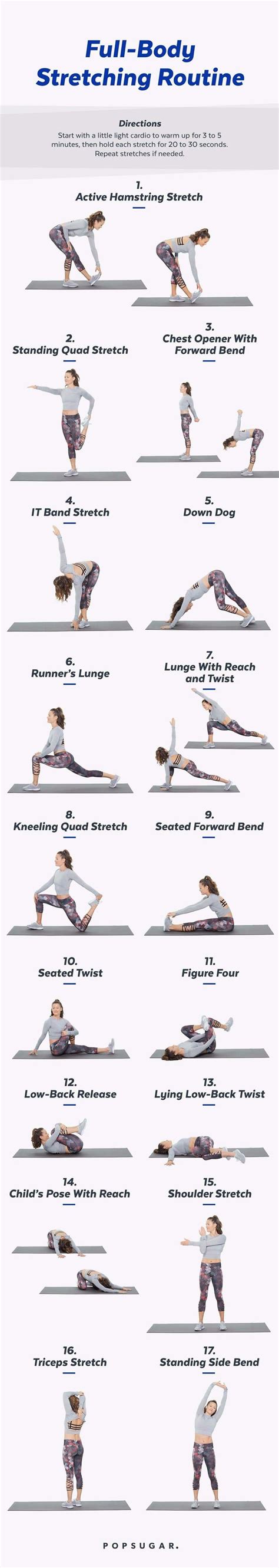 Printable Stretch Routine Yoga Stretching Full Body Stretching Routine