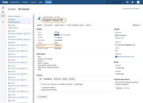 Issue Sync: NetSuite Issue to JIRA Issue - Celigo Help Center