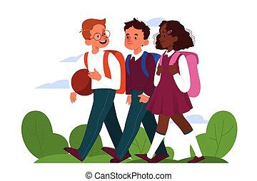 Children talking outside. Illustration of the children talking outside. | CanStock