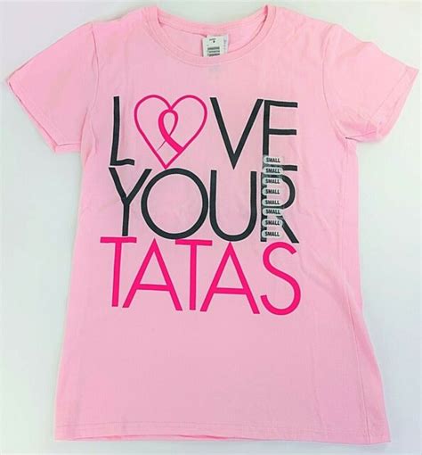 love your tatas womens pink breast cancer cotton gildan t shirt tee top small ebay