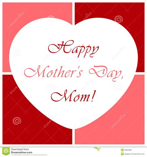 Mothers Day Greeting Card With Heart Stock Vector Illustration Of Celebration Invitation
