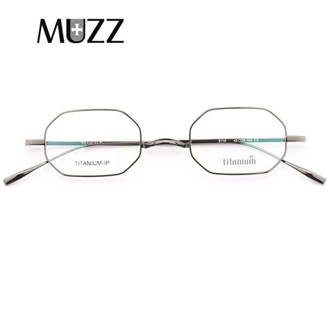 buy muzz handmade pure titanium glasses frame men ultralight multi angle women