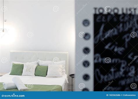 King Size Bed In A Modern Bedroom Stock Photo Image Of Handmade