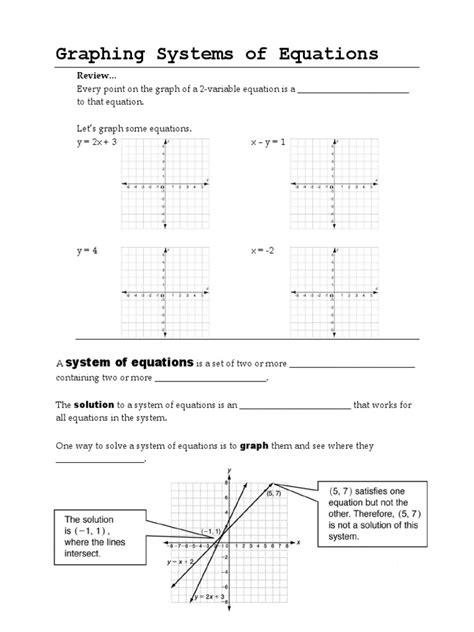 Lesson 1 Graphing Systems Of Equations Pdf Equations Algebra