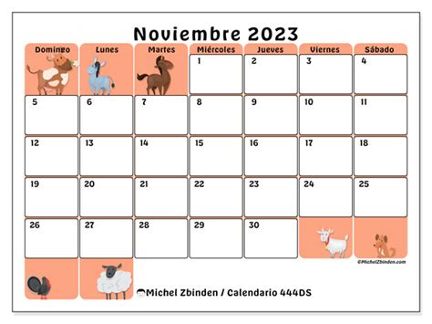 Calendario Noviembre De 2023 Para Imprimir “481ds” Michel Zbinden Ve