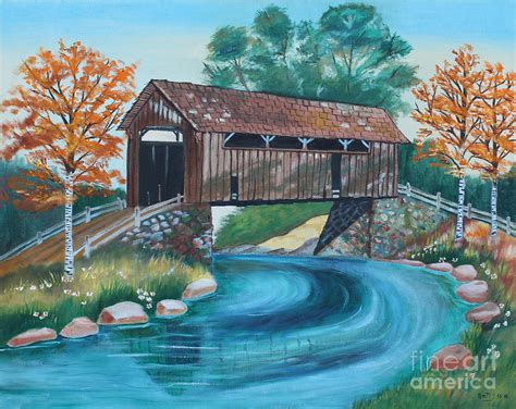 Covered Bridge Painting By Betty Mcgregor Pixels