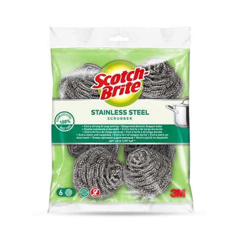 Buy Scotch Brite Stainless Steel Metal Spiral Scrubber Scouring Pad PCS Online Shop Cleaning