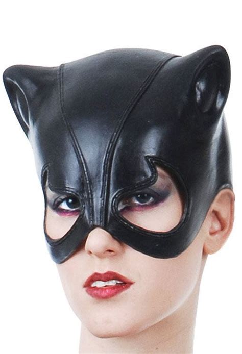 adult s black cat latex mask black latex catwoman costume mask