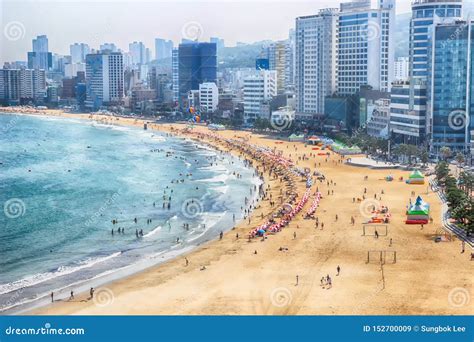 Morning Of Summer Gwangalli Beach Busan South Korea Asia Stock Image