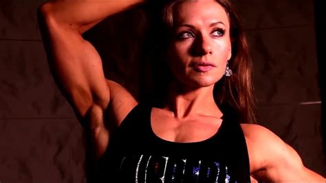 Cute Female Bodybuilder Flexes Her Muscles Olga B Youtube